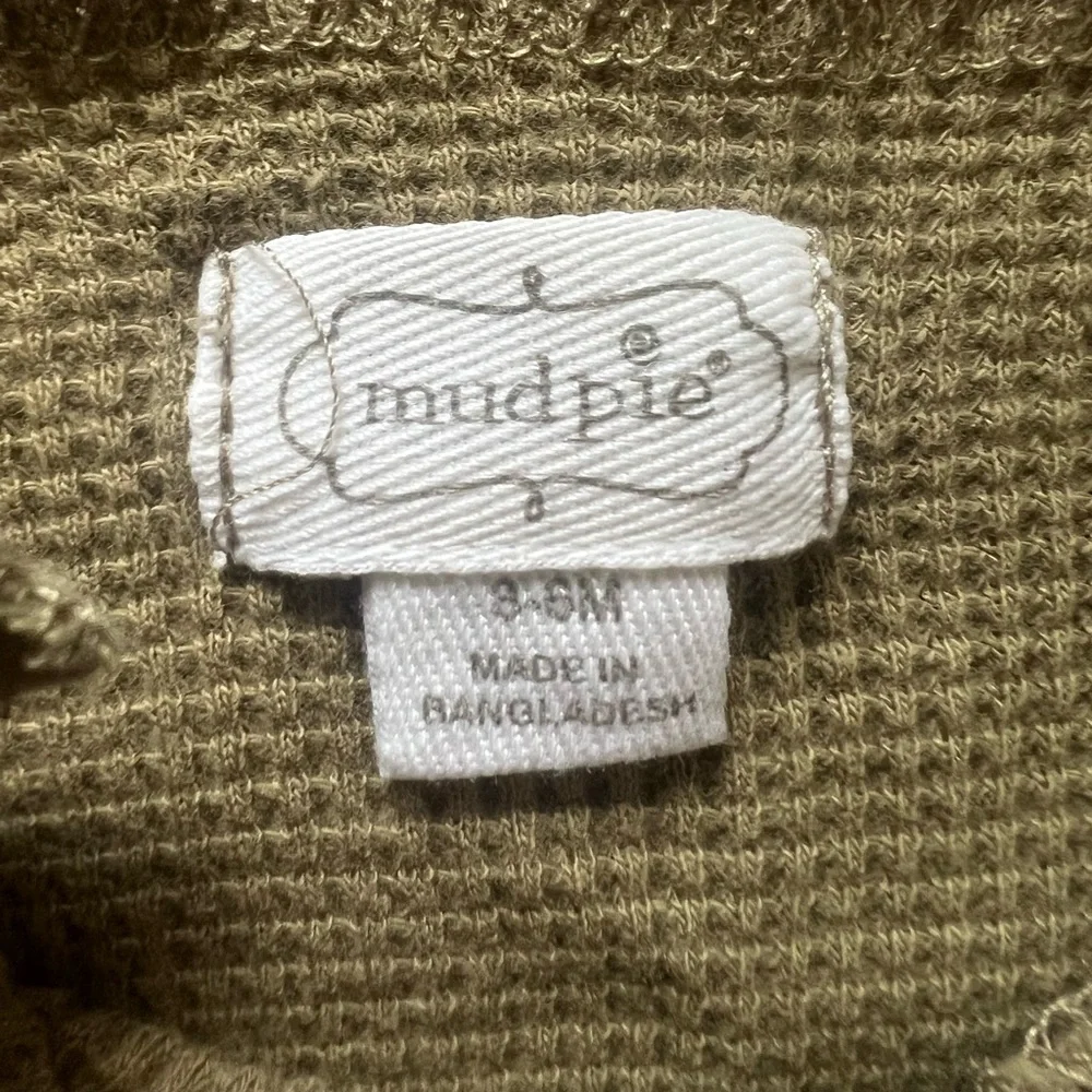 Mud Pie Olive Green Waffle Knit 2-Piece Outfit | 3-6M